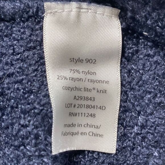 Barefoot Dreams CozyChic Lite Cliffside Cardigan Sweater Wrap Navy One‎ Size - Picture 12 of 14